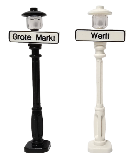 Straatnaambord wit met zwarte letter