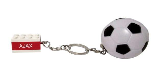 Voetbalsleutelhanger met naamblokje